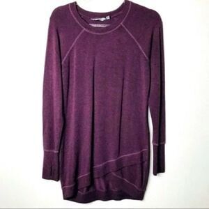 Athleta purple long tunic sweater size XS Box P High low thumb hole